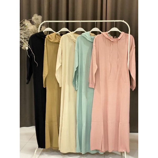 Gamis Rajut topi vivorie premium/hoodie dress vivorie