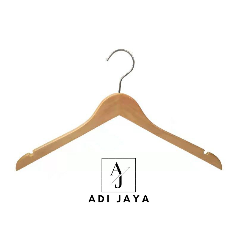 Hanger kayu (wood) natural dewasa / gantungan baju