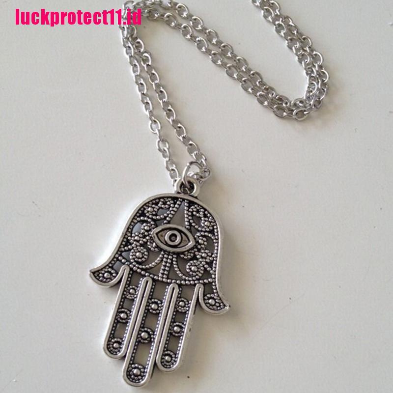 Kalung Rantai Dengan Liontin Tangan Hamsa Fatima Evil Eye Untuk Perlindungan Keberuntungan