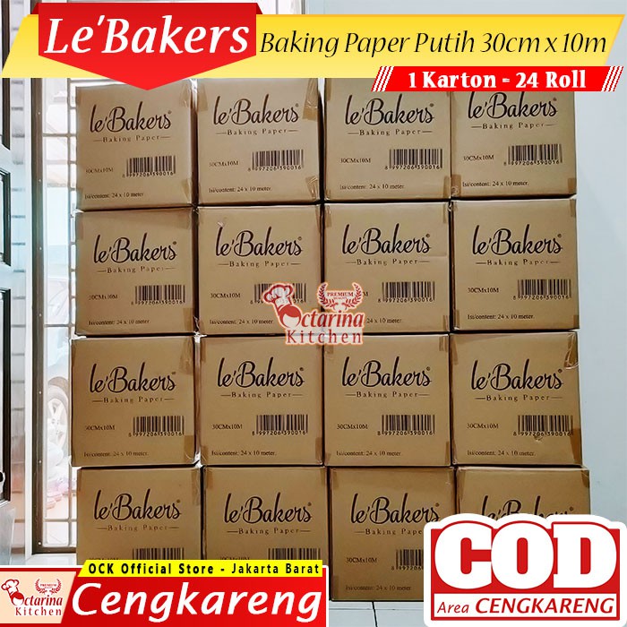 [KHUSUS KARTONAN] Le Bakers Baking Paper 30cm x 10m Putih - 1 Karton 24 Roll