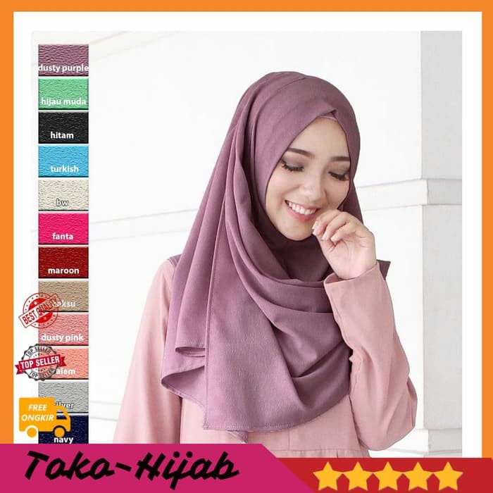 Hijab Pashmina Instant Hijab Polos Jilbab Pas   hmina Kerudung Pashmina