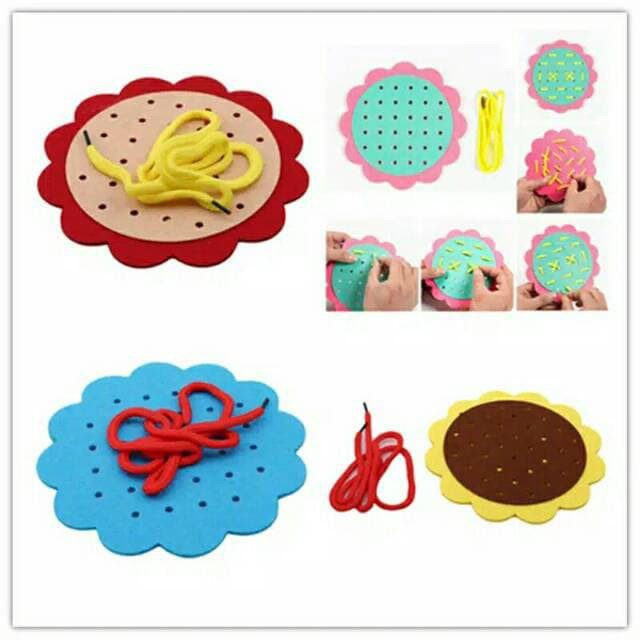 Albama - Mainan Menjahit Anak / Mainan Belajar Menjahit / Mainan Sulam Anak / Mainan Keterampilan An