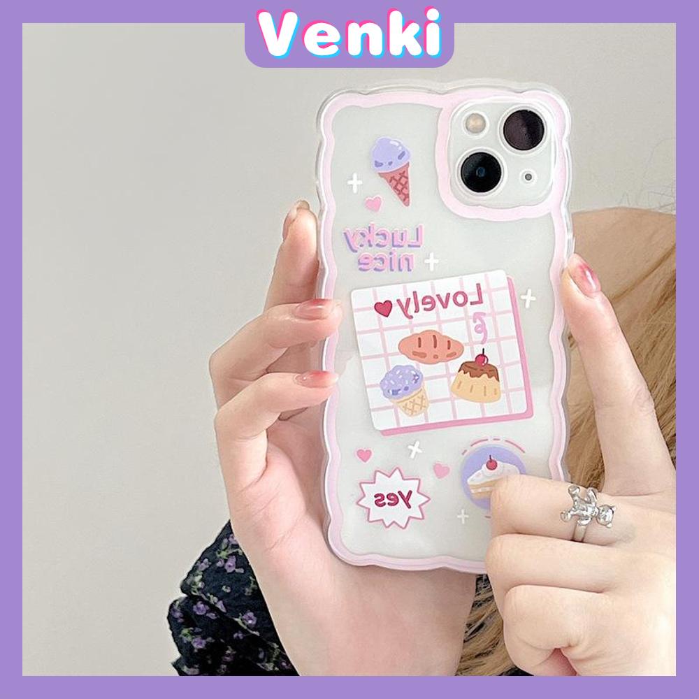 iPhone Case Silicone Soft Case Clear Case Wave Non-Slip Shockproof Camera Cover Protection Cute Cake Compatible For iPhone 13 Pro Max iPhone 12 Pro Max iPhone 11 iPhone7 Plus