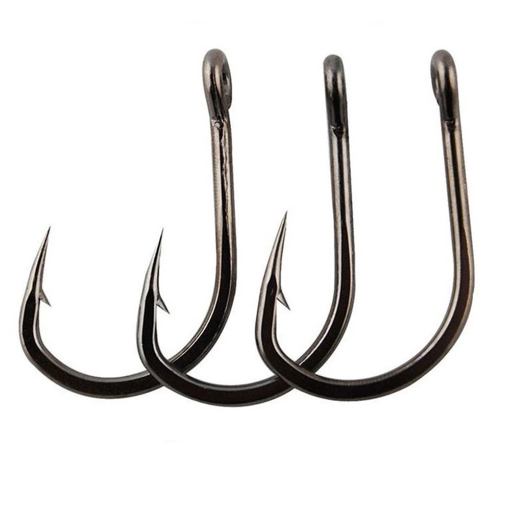 [500 Pcs 3#-12# 10 Sizes Assorted Sharpened Carbon Steel Fishing Hooks with Tackle Box][Fly Fishing Single Circle Fishhook][Barbed Carp Hooks]