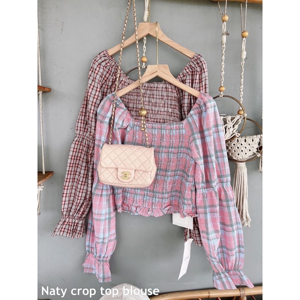 Naty crop top blouse - Thejanclothes