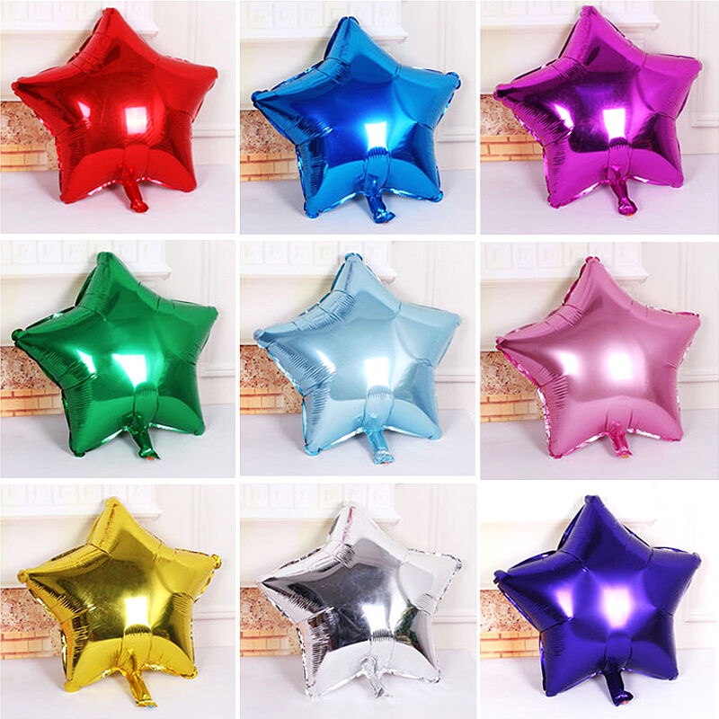 Balon Foil Bentuk Bintang / Hati Ukuran 10 &quot;Untuk Dekorasi Pernikahan / Ulang Tahun / Baby Shower