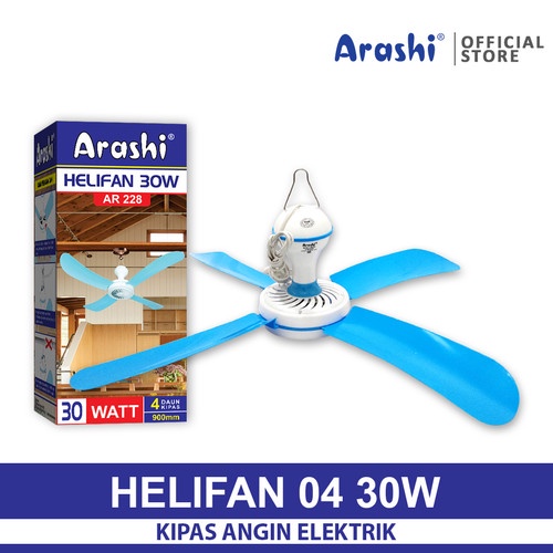 ARASHI Kipas Angin Gantung 30 Watt / Helifan 4 Baling - Garansi 1 Tahun