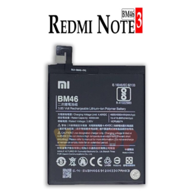 BATERAI BATRE FOR XIAOMI REDMI NOTE 3 - REDMI NOTE 3 PRO BM46 BATTERY