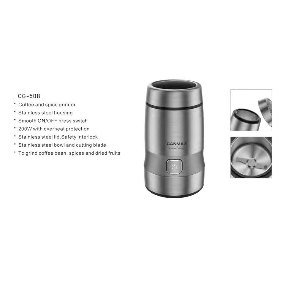 VOLGA Stainless Steel Electric Coffee Spice Grinder 200W