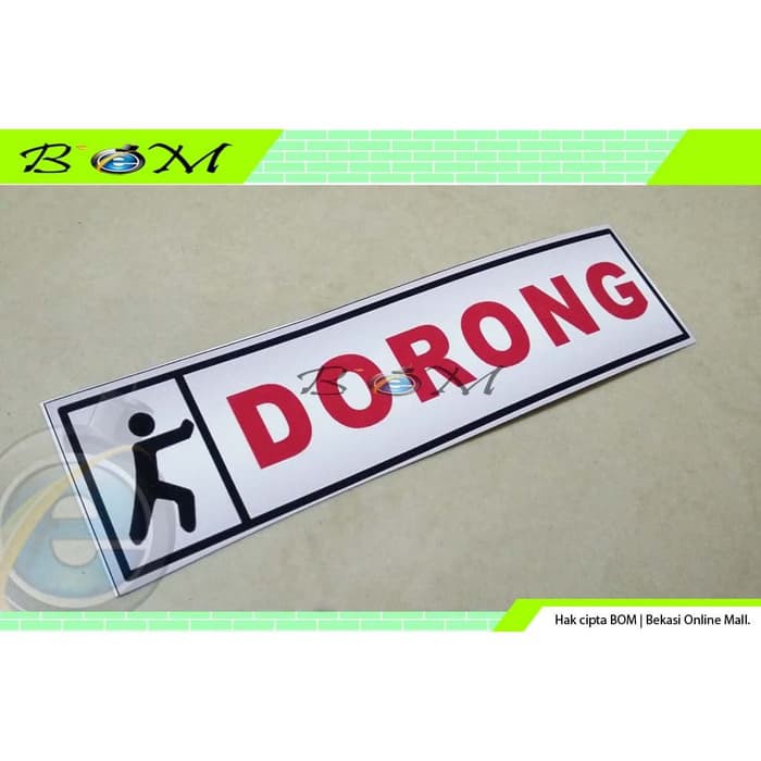 

stiker sticker label pintu dorong push door horizontal