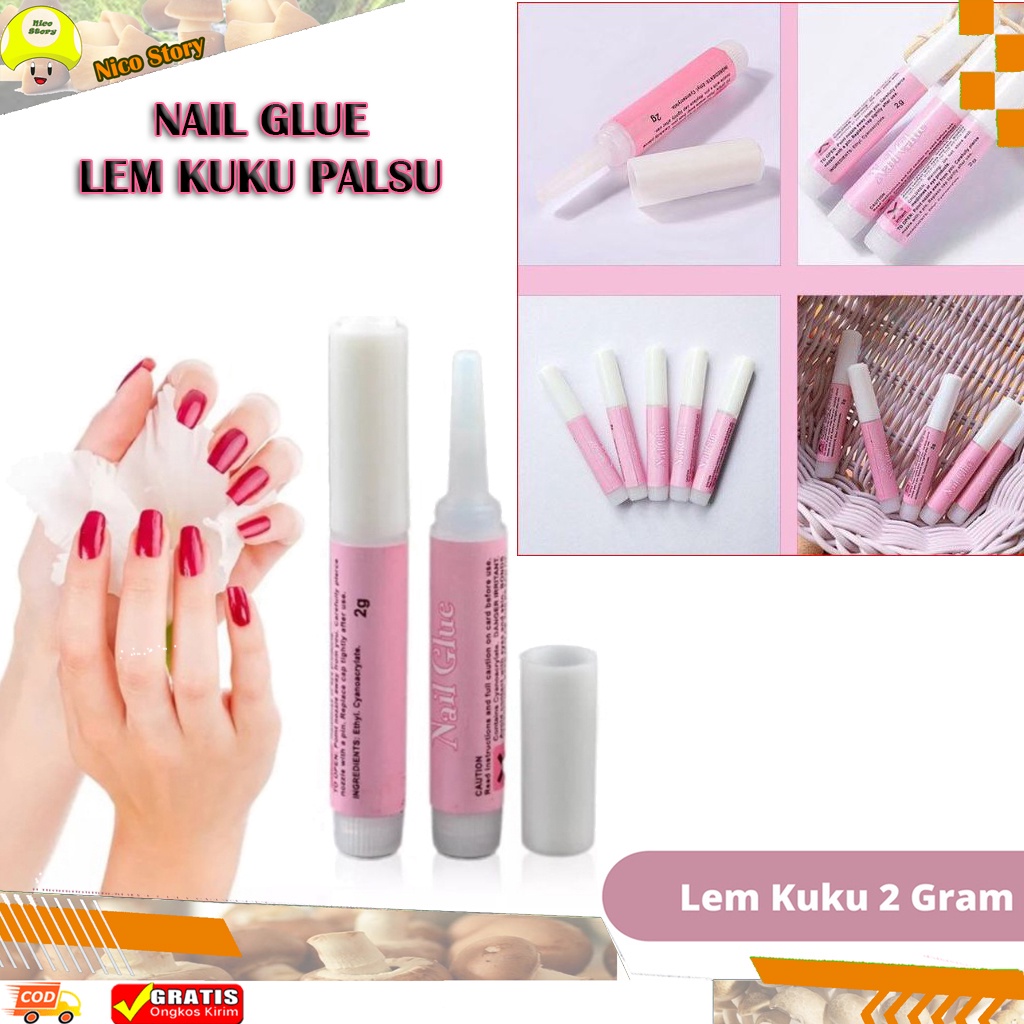 (NCS) GROSIR Lem Cair 2 gr LEM KUKU CAIR 2 Gram FAKE NAILS GLUE Nail Art Glue