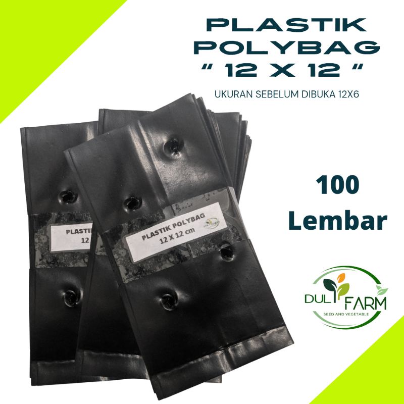 Polybag Tanaman 100 Lembar 12x12 Semai HDPE Polibek Polibag