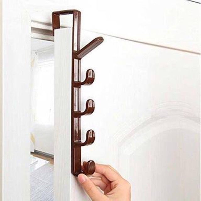 BARU !! 5 LEVEL DOOR HOOK / GANTUNGAN PINTU TANPA PAKU COKELAT BARU Serbaguna