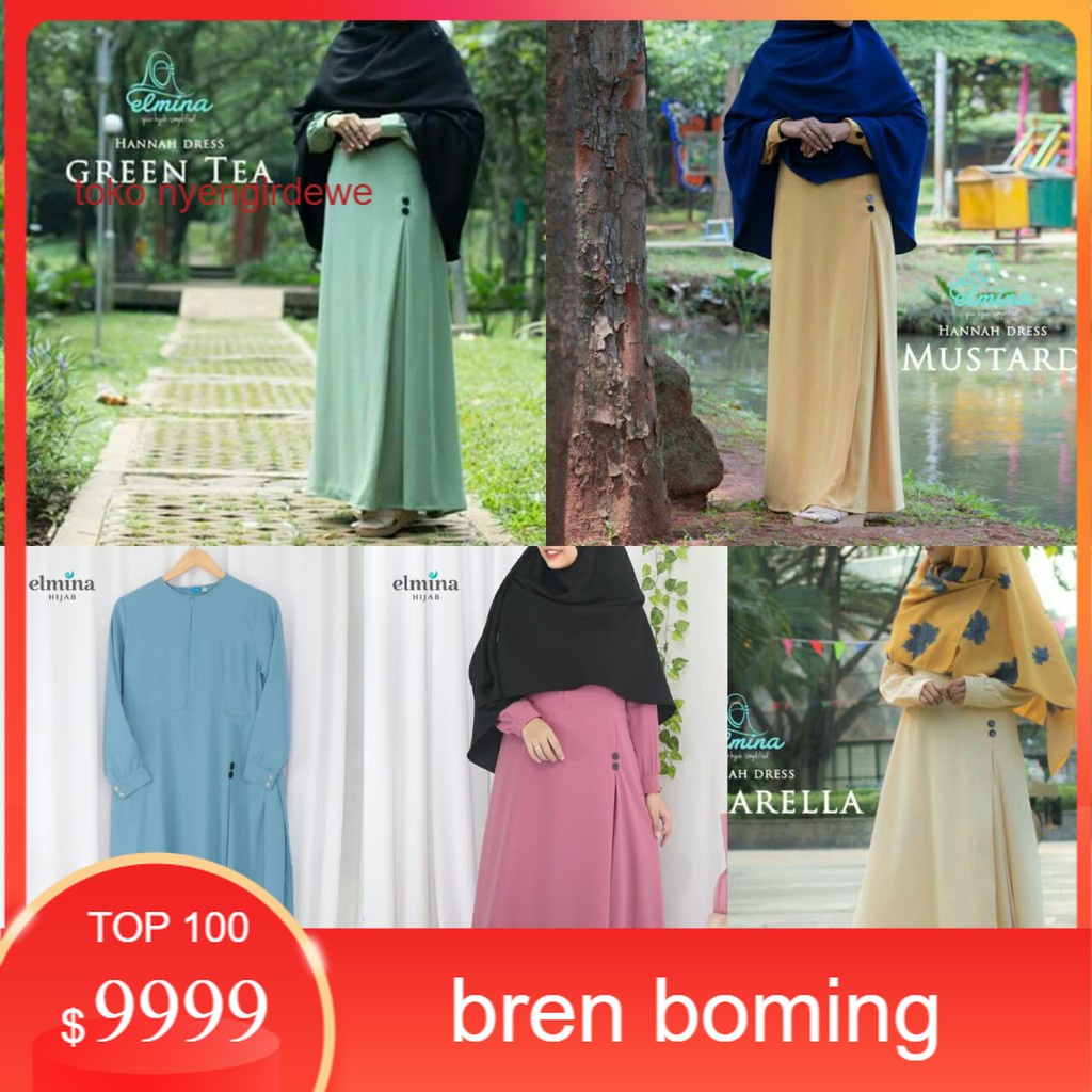 GAMIS HANNAH DRESS BUSUI SYARI BY ELMINA HIJAB