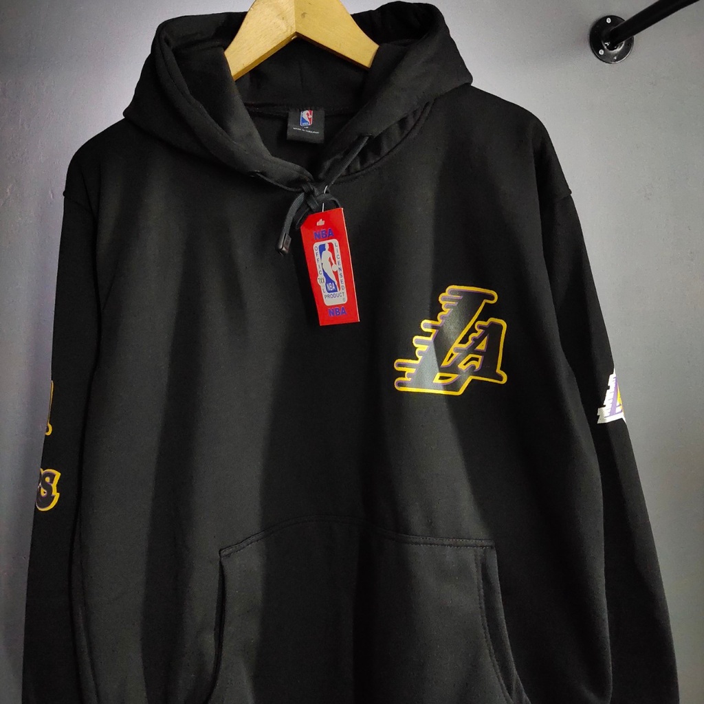 Jaket Sweater Hoodie NBA Lakers Black / Hoodie Team Basket Lakers warna hitam / NBa L.A Lakers Hoodi