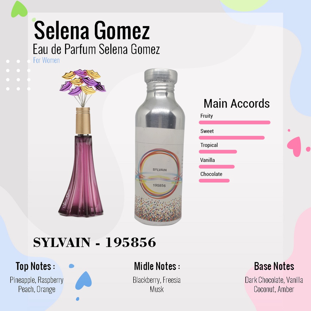 BIBIT PARFUM MURNI S3L3NA GOM3S FOR WOMEN - SYLVAIN NICA FRAGRANCE KEMASAN 50 ML &amp; 100ML