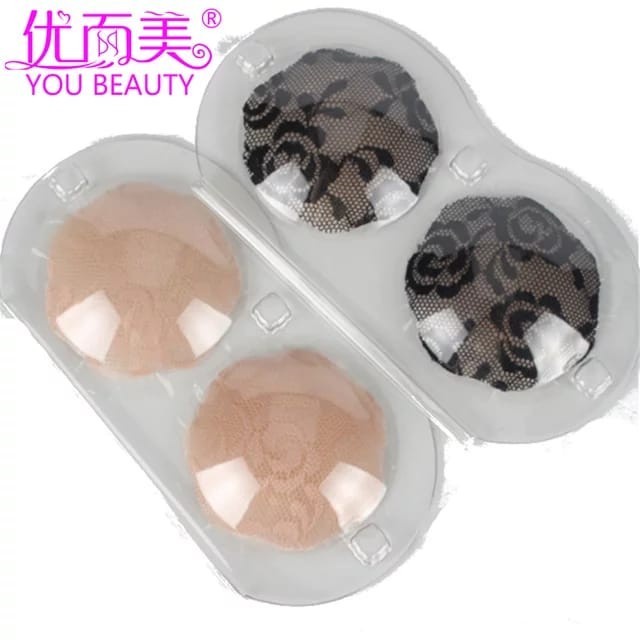 CSP059 - Nipple Cover Silicone Pad Penutup Puting Bulat Bunga Tally Renda