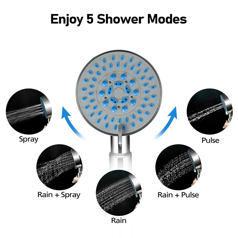 Shower Set Tiang Shower 5 Mode Pancuran Air / Shower Kombinasi Bisa Digenggam Dan Di Tempel Tiang /  Shower Tiang Murah High Quality