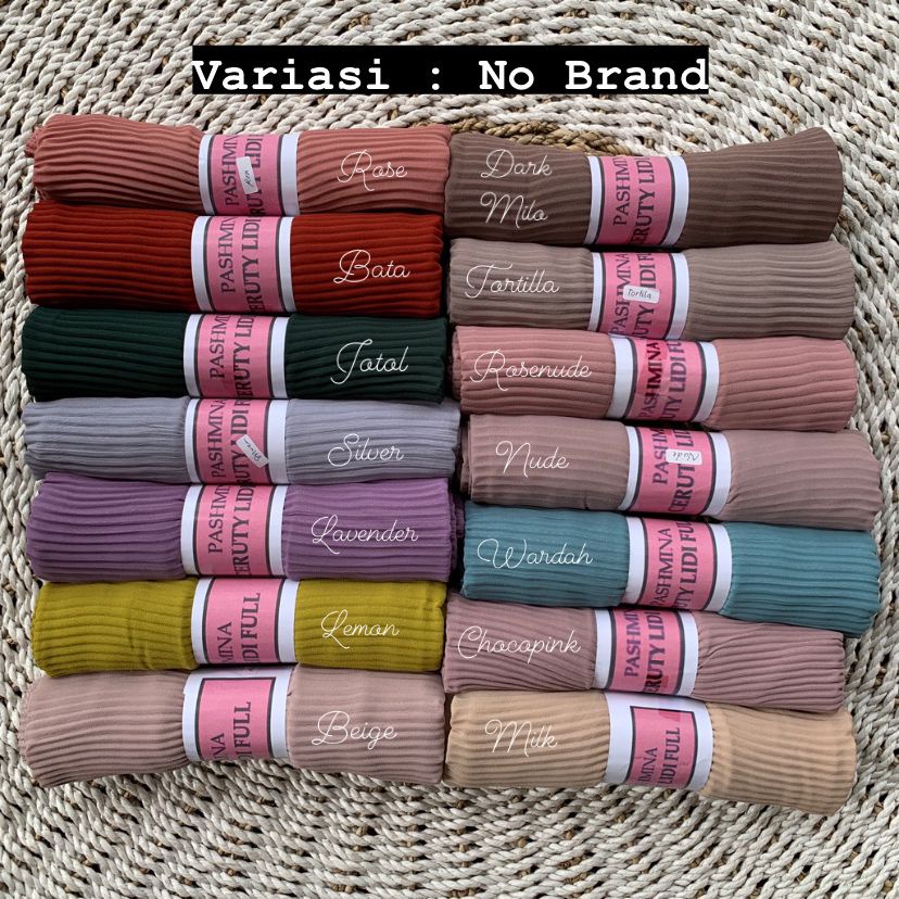 Pashmina LIDI  Pashmina Plisket Ceruty Babydoll Pashmina Malay Pleated Shawl FULL PLISKET / UJUNG POLOS / LASERCUT