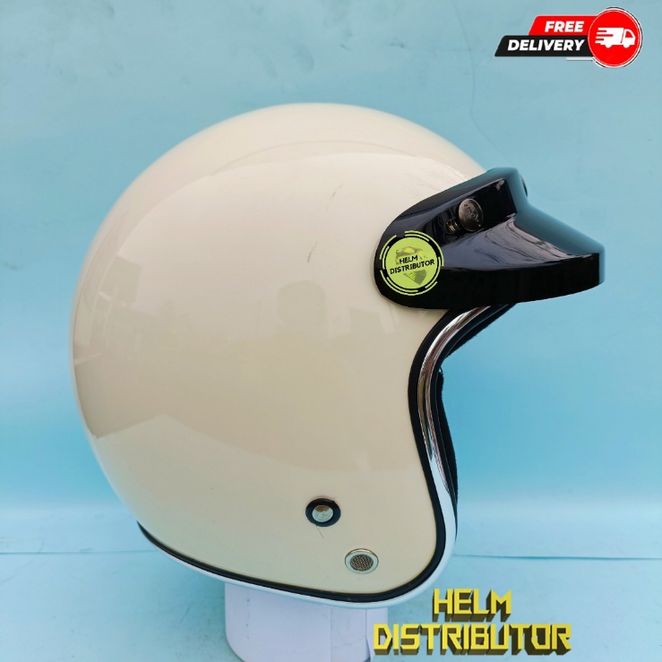 Helm Bogo Dewasa Kaca Cembung Silver/Pelangi, Lis Chrome Kualitas Premium Untuk Pria dan Wanita COD