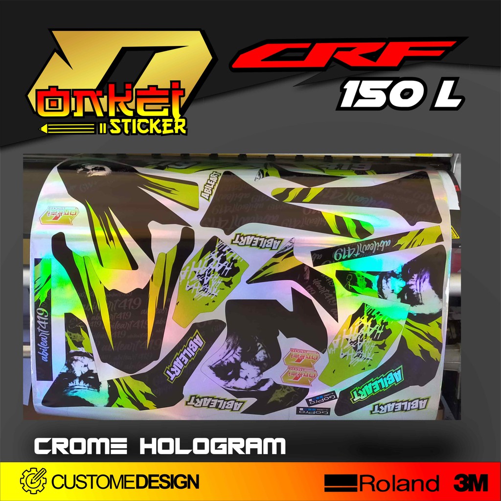 DECAL STICKER  CRF CHROME HOLOGRAM