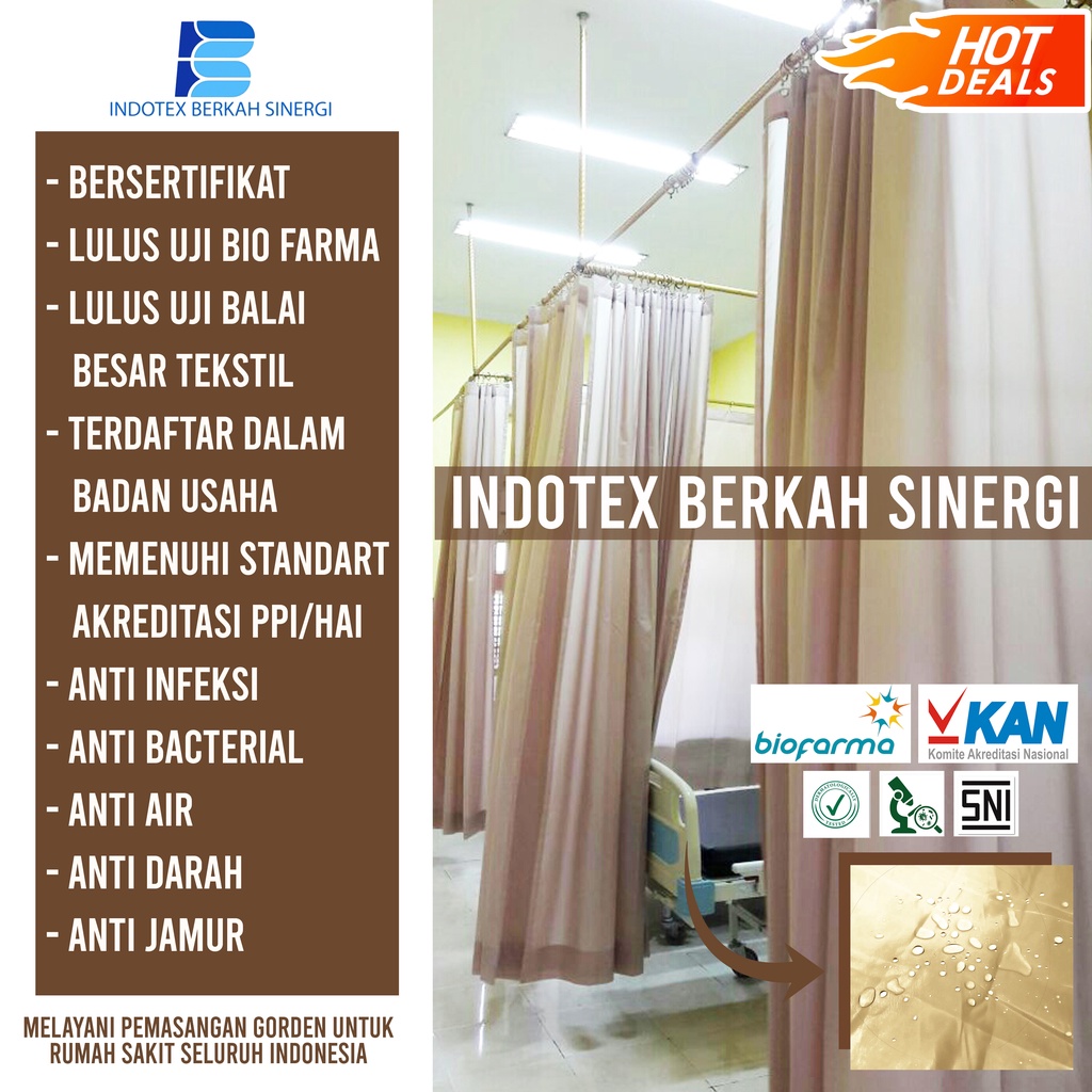 GORDEN RUMAH SAKIT | SEKAT | KLINIK | SPA | SALON | KAIN WATERPROOF MOTIF / BAHAN GORDEN YANG BAGUS 