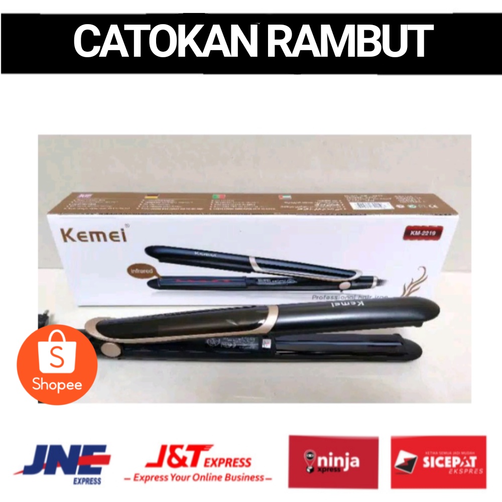 Catokan kemei KM-2219 infrared , CATOKAN 2IN1 , LICIN , AWET , GA MERUSAK RAMBUT Catok km2219