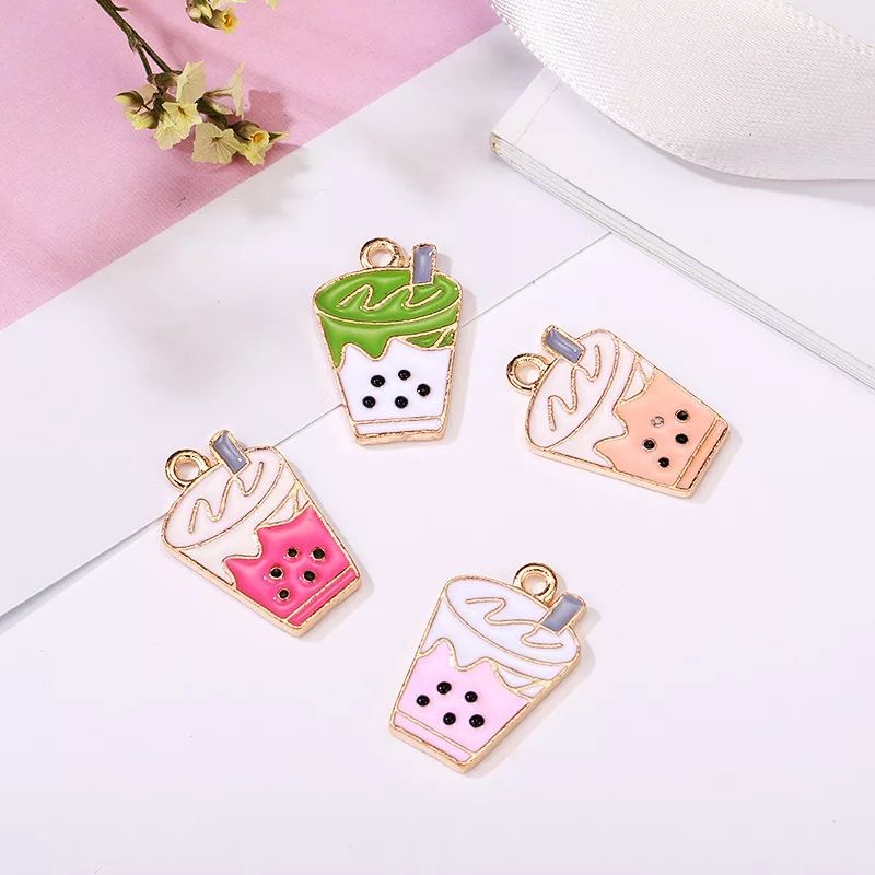 Charm enamel boba | Liontin bahan DIY craft