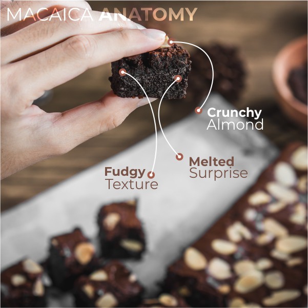 

BROWNIES FUDGY ALMOND PREMIUM - Brownies Panggang Classic Dgn Kacang Almond Berlimpah