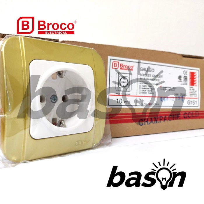 BROCO Galleo Gold / Emas G151 | Socket Outlet - Stop Kontak