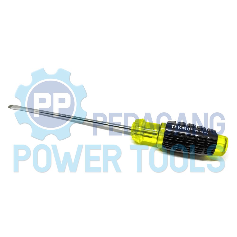 TEKIRO OBENG MINUS 8 INCHI GAGANG KARET SL6 X 200 MM SCREWDRIVER MIN