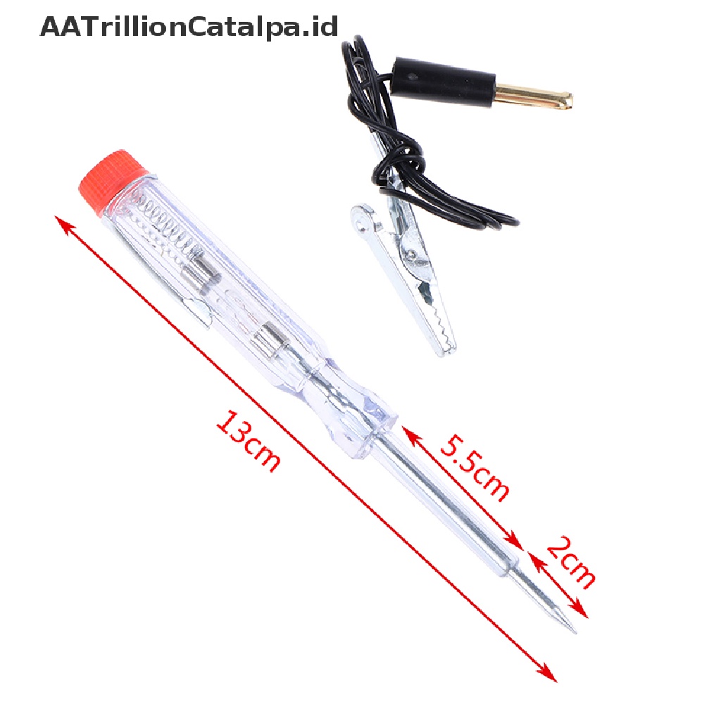 (AATrillionCatalpa) Pena Tester Tegangan Lampu Mobil DC 6V-24V