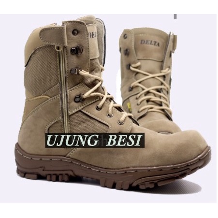 Sepatu Boots Safety Pria DLTA Cheap Tinggi PDL Ujung Besi Tracking Haiking Gurun