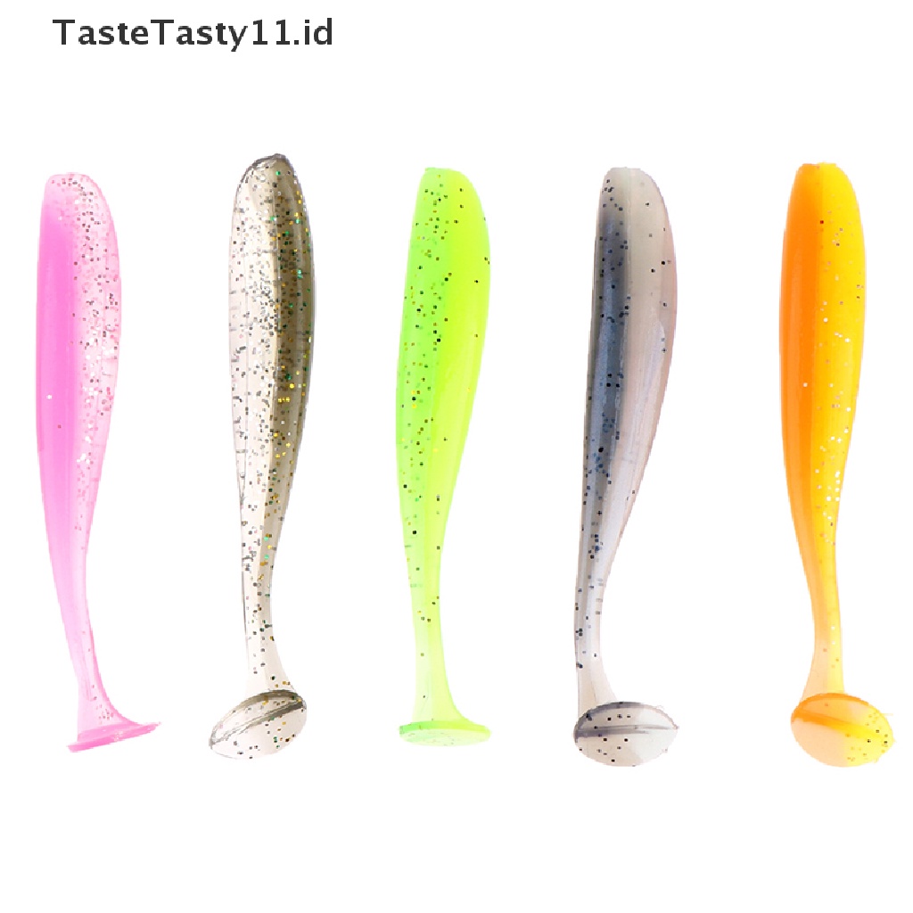 【TasteTasty】 50Pcs/Box T Tail Paddle Tail Baits Subsoft Bait Soft Worm Fishing Outdoor Tools .