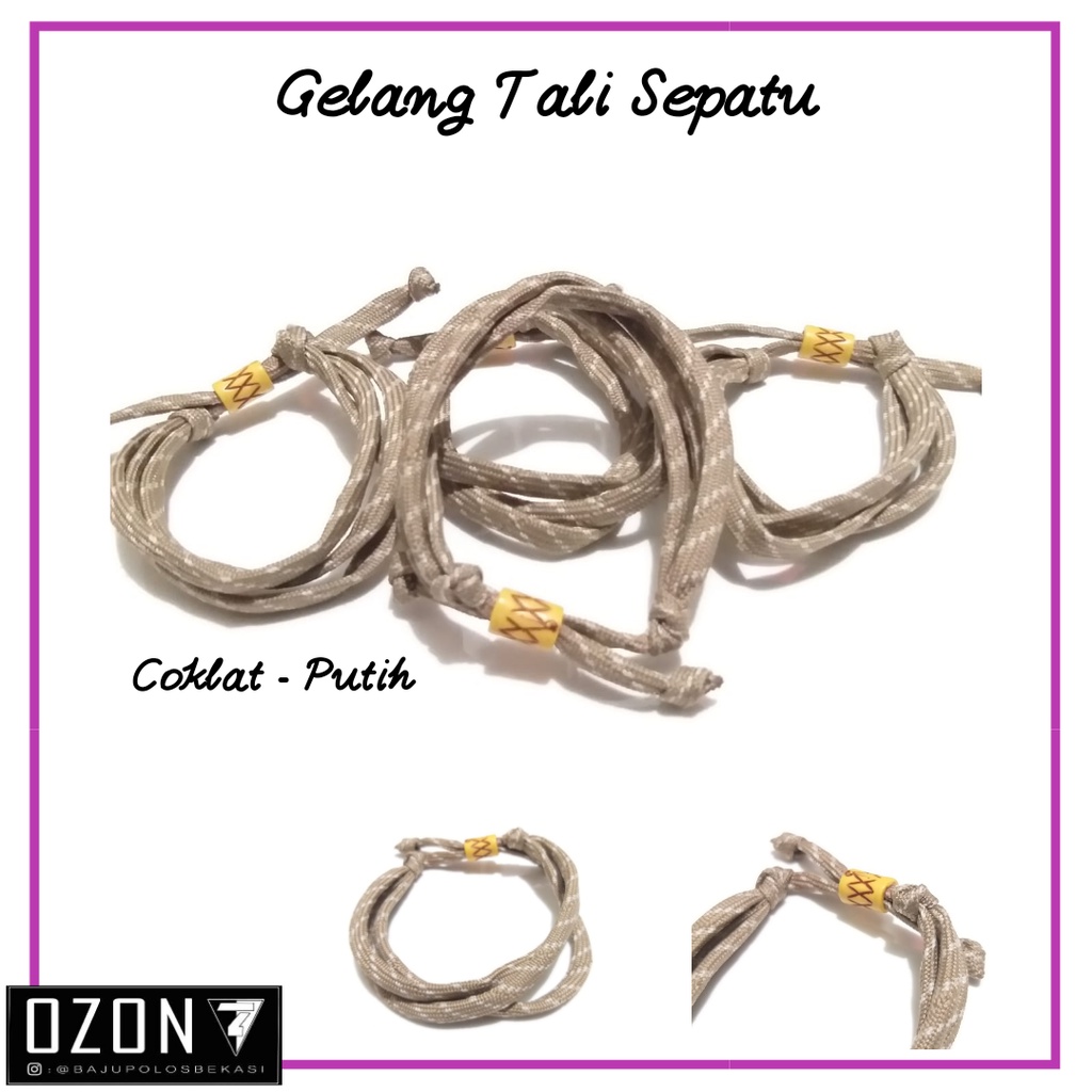 Gelang Tali Sepatu Pria dan Wanita Gelang Tali Prusik Paracord Motiv Garis garis Gunung Outdoor