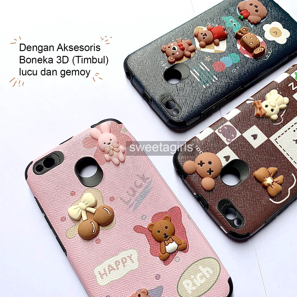 Casing Silikon Lucu untuk Xiaomi Redmi 4X -  Model Anticrack - Casing peach Case Gemoy - Bisa Bayar ditempat - sweetgirls - Case Cubit Lucu - Karakter - Head Karakter Softcase - Case Gemoy - Kesing - Aesthetic - Boneka 3D