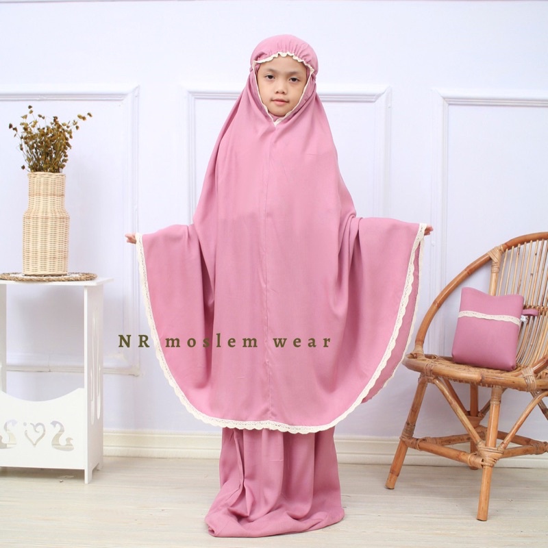 MUKENA ANAK , MUKENA ANAK RAYON POLOS , MUKENA SEKOLAH