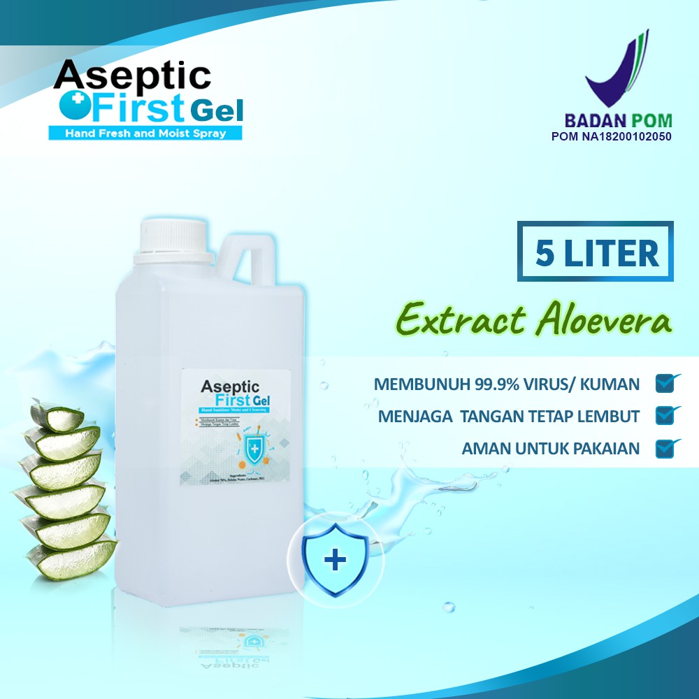 ASEPTIC FIRST HANDSANITIZER GEL 1 LITER KEMASAN REFILL - ECER GROSIR [COD]