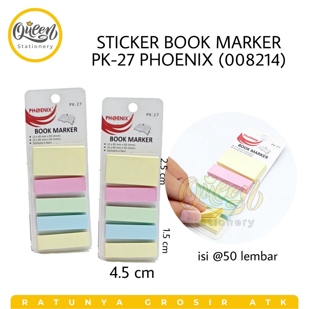 

1 PAD STICKER BOOK MARKER PK-27 PHOENIX / BOOKMARKER / PENANDA BUKU / PEMBATAS BUKU (008214)