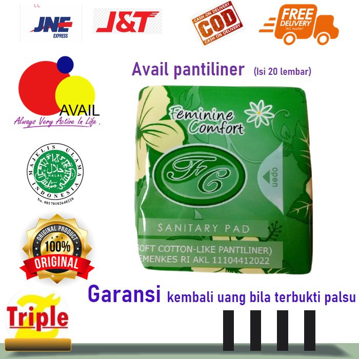 Pembalut Pantiliner Pantyliner Avail Hijau HERBAL Sanitary Pad 1Kg Bisa Muat 20 Pcs