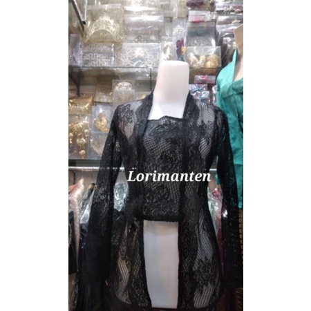 Kebaya Brokat Kutu Baru Hitam XL