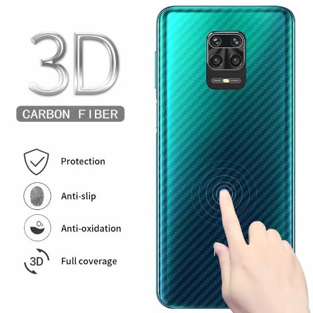 Redmi Note 9 - Note 9 Pro Back Skin Carbon Film 3D