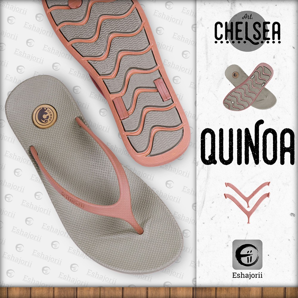 Sandal Jepit Karet untuk Perempuan - CAMOU Chelsea Quinoa