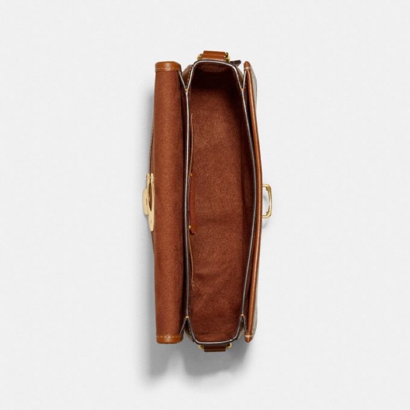 Coach Studio Shoulder Bag In Signature Canvas With Fox (C7934)