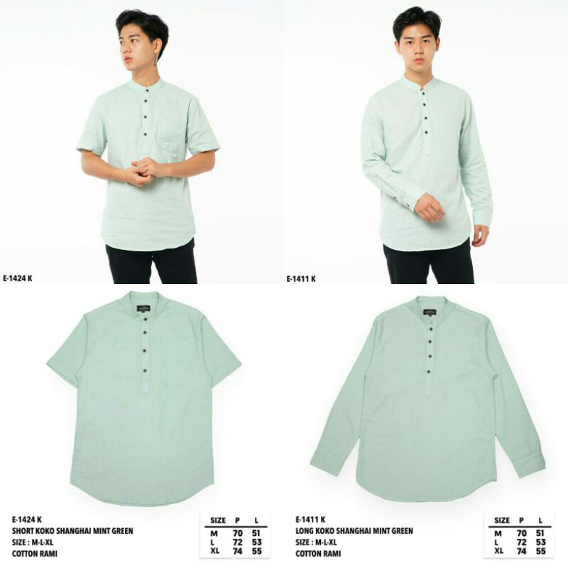 Jual baju koko couple hijau mint | baju koko seragam warna hijau mint