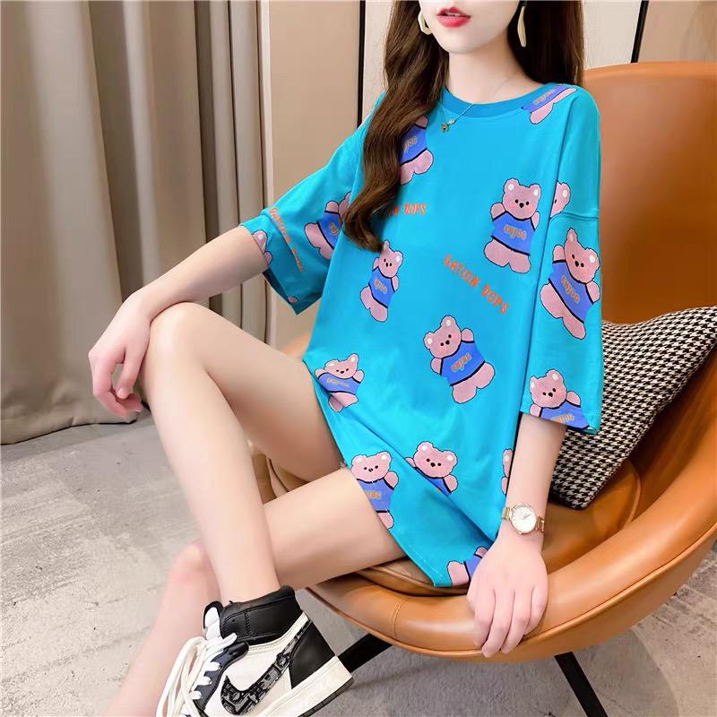 Overtee Tshirt Oversize Wanita Motif Fat Bear Gation Dops - 100% Import