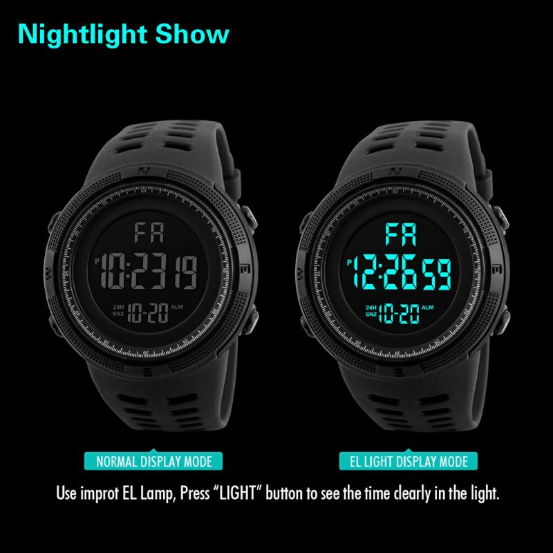 Jam Tangan Pria Digital Watch Stylish Cowok Waterproof Original Hitam SKMEI