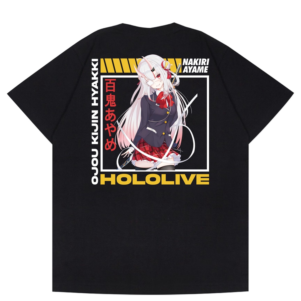 Kaos Anime HOLOLIVE NAKIRI AYAME T shirt Anime Original Kaos Distro Jepang Gambar Anime Pria Wanita 