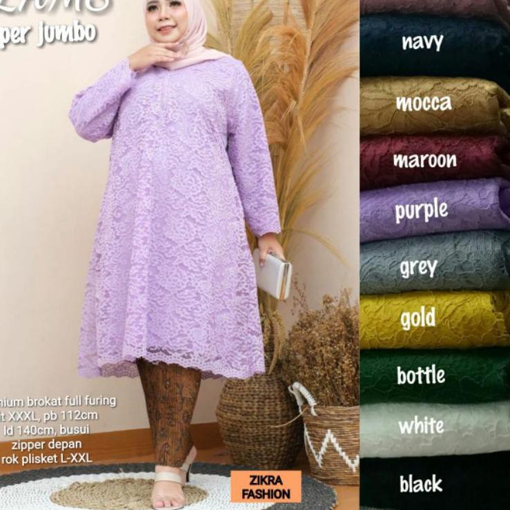 {LC.26My21ᴾ} Glem Super JUMBO Restok ( Serian Baru )  brokat  full furing | Ld 140 - 145 pj 110 / zi