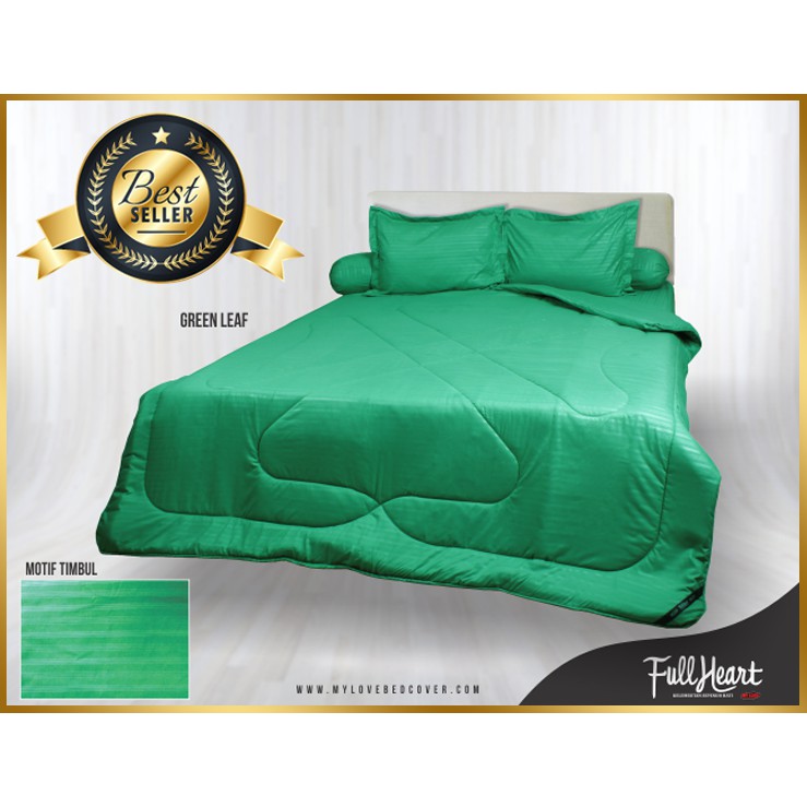 SPREI POLOS FULL HEART MY LOVE " GREEN LEAF " SINGLE 120x200
